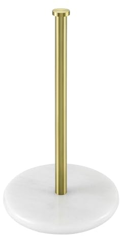 KES Küchenrollenhalter Stehend Papierrollenhalter Papierhalter Marmor Basis | Edelstahl SUS304 Küche Rollenhalter Küchenrollen Halter Marmor Papier Aufbewahrung Gebürstetes Gold, KPH100-BZ