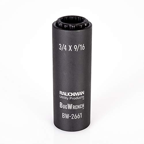 Impact Rated 2-in-1 Black Oxidized Spring-Loaded Socket, 12 Point, Deep Socket - Multi Function 3/4 and 9/16 Part of Lineman Tool Board - Impact GradeSocket for Lineworkers