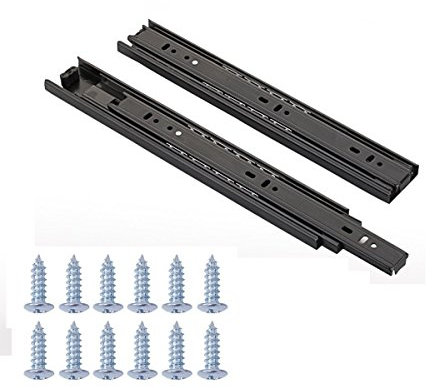 Zengest Schubladenschienen Vollauszug Teleskopauszug mit Kugellager, voll ausziehbar, weniger Lärm, 4 Paar 14 inches 4-pairs schwarz