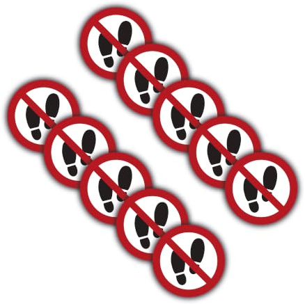 10 pegatinas de Prohibido el paso, 9,5 cm de diámetro, señales de advertencia con protección UV para exteriores e interiores