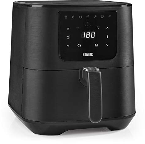N8WERK Friteuse à air chaud en édition Midnight Black | Combinaison d'un four à air chaud, d'un gril & d'une friteuse | Préparation des aliments avec peu de graisse [5,5 L/1800 watts]
