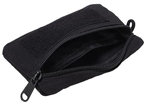 BigKing Tasche für Gürtel,15 x 10 x 2 cm Nylon Tragbare Reise Reißverschluss Gürteltasche wasserdichte Outdoor EDC Molle Pouch Brieftasche für Camping Wandern(Schwarz)