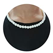 Pearl Necklace for Men, Fashion Pearl Necklace for Women, 6mm 8mm White Pearl Necklace with Jewelry Box (18Inches - 6mm)