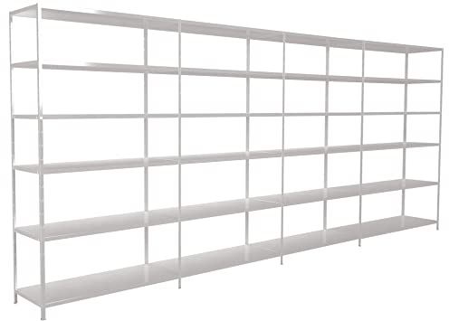 SCHULTE Regalwelt Steck-Grund-/ u 3 Anbauregale, 24 Böden, 2300x3800x500, weiss