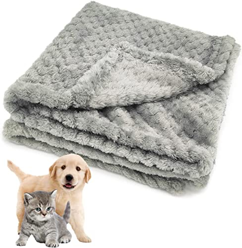 KOMUNJ Katzendecke,Weiche Fleecedecke für Kleine Mittlere Hunde Katzen, Maschinenwaschbar (Grau, S(70 * 50CM))