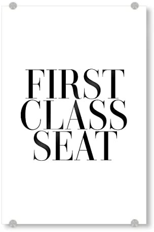 artboxONE Acrylglasbild 45x30 cm Typografie First Class Seat - Bild Typografie Badezimmer blockschrift