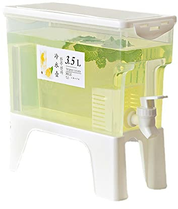 Beowanzk Drink Dispenser, 3.5L Fridge Water Dispenser with Tap - Built-in Anti-Clogging Cartridge, Plastic Drink Dispenser with Tap for Water, Juice and Other Cold Drinks