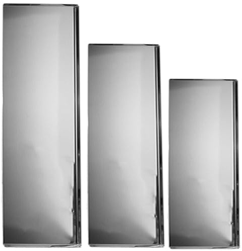 Vassoio da Banco per Pasticceria Bordo Chiuso in Acciaio Inox teglia Gastronomia rosticceria Contenitore espositore rettangolare-50x20 cm