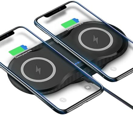 2 * 15W Dual Wireless Charger for Multiple Devices, 30W Fast Wireless Charging Pad/Mat for Apple iPhone, for AirPods, for Samsung Phone, for Google Pixel, and All Qi-Enabled Devices (Black)