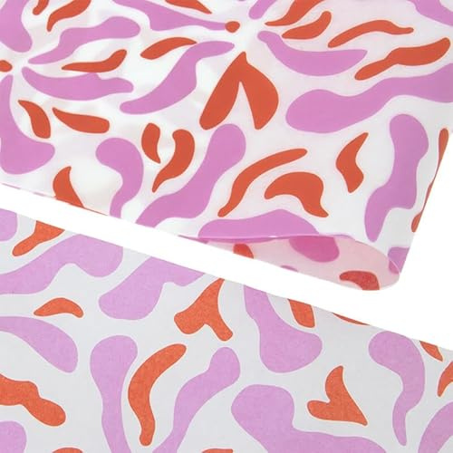 Seidenpapier 35x50cm Blumen Farbe 200 Blatt - Seidenpapier Rosa/Rot - Tissue Paper - Verpackungsmaterial - Seidenpapier zum verpacken - Geschenkpapier decoupage