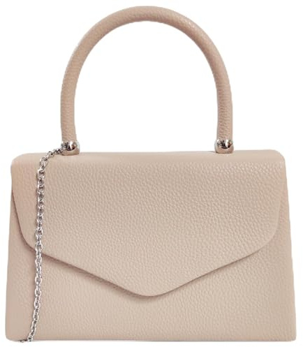 Faux Leather Plain Tote Style Top Handle Bridal Prom Wedding Evening Clutch Party Purse Hand Bag