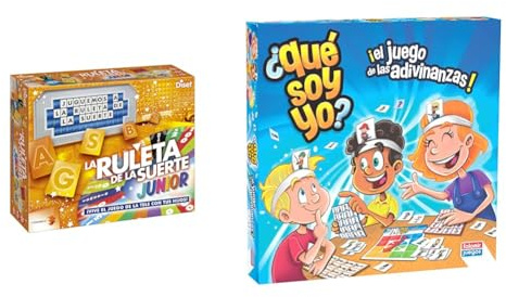 Diset Ruleta de la Suerte Junior Juego de mesa de 2 a 4 jugadores + 8 años en Español, multicolor (46207) & Falomir - Juego de Mesa ¿Qué Soy Yo? | Mejora Vocabulario y Desarrollo Motriz