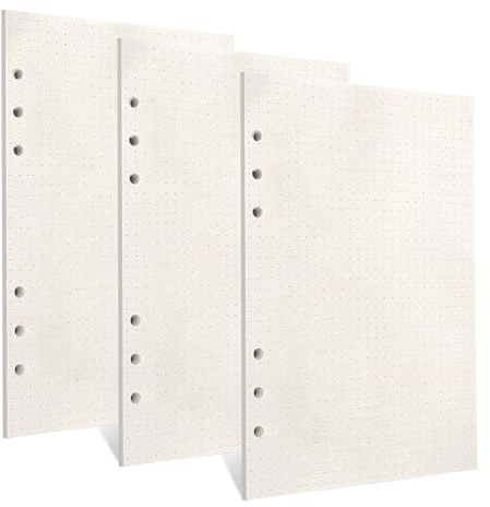 A5 Nachfüllpapier, 135 Blätter A5 Papier 6 Löcher Nachfülleinlagen Loose Notizpapier, Ordnerfüllpapier Grid Paper 100GSM Dickes Nachfüllpapier für Notizbuch Tagbuch Skizze Malerei (Gepunktet)