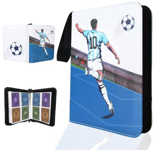 Sinwind Sammelalbum Fußball Karten, 50 Seiten 400 Karten Kapazität, Fußball Sammelkarten Album, Europapokal-Fußballkartenbuch, Fussball Karten Sammelalbum, Transparente Karten Aufbewahrungstasche (D)