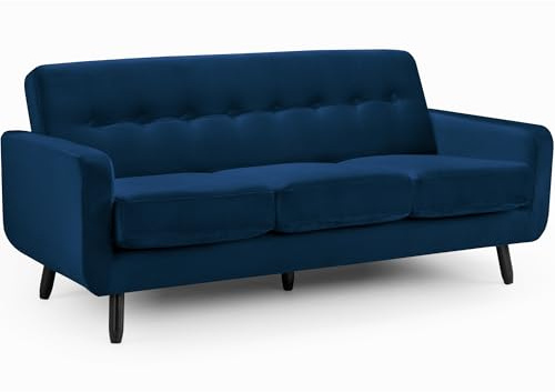 WeDoSofas OSLO 3 Seater Sofa (Blue) – Velvet 3 Seater Couch for Modern Living Rooms, Bedrooms & Open Plan Spaces – Spacious Comfortable Family Lounge Seating