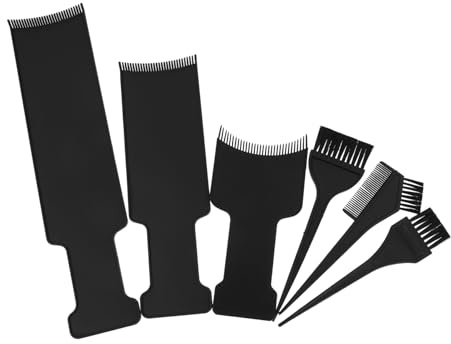 WOONEKY 6pièces Set De Plaques De Coloration Et Outils De Capillaire Kit De Avec Peignes Et Pinceaux Pour Techniques De Balayage Et Reflets