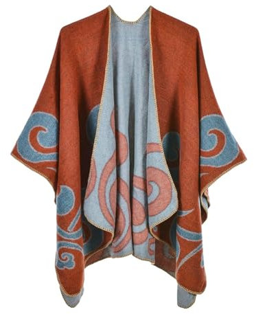 Bunte Strickjacke Fashion Strickschal Meine Bestellungen Anzeigen 2024 Vintage Winterschal Cardigan Retro Strick Pullover Decke Weich Schlaufenschal Loop Schal Damen Schwarz（3-Orange，Einheitsgröße）