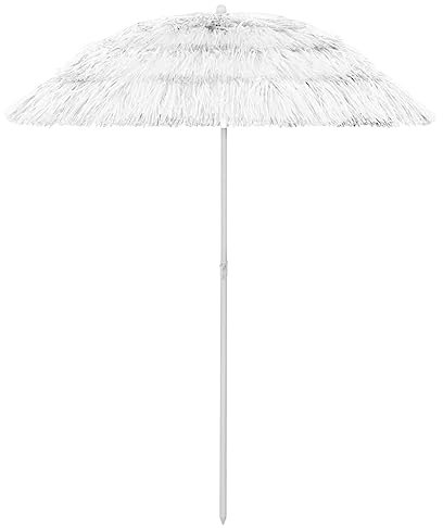 Ombrellone da Spiaggia Hawaii Bianco 180 cm (2,1KG)-250109