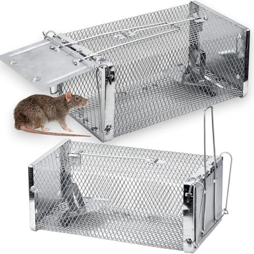 HomeVibe Humane Mouse Trap - Reusable Live Catch Rodent Trap, Safe for Indoor & Outdoor Use, Pet-Friendly, No Poison or Glue, Easy to Set & Clean