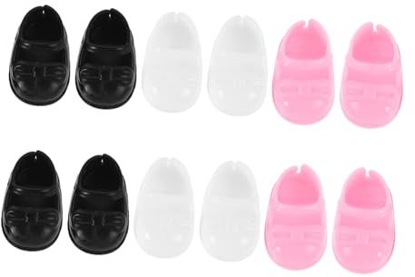 JOINPAYA 6 Paia di Scarpe Mini in Plastica per Bambole, Scarpe Basse Adorabili e Decorative per Bambole da Scuola e Giochi All'aperto