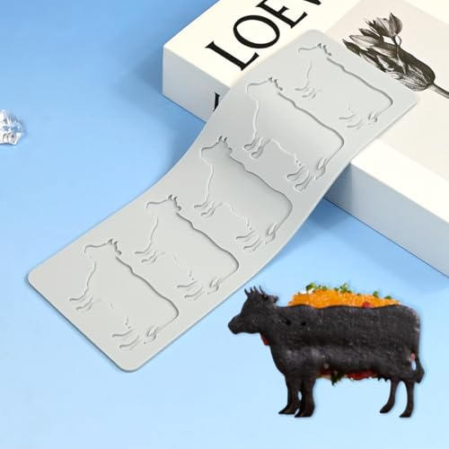 TUKE Stampo in Silicone con Motivo a Pizzo Motivo Mucca Stampi per Torte Tappetino Flessibile per Goffratura per Resina, Argilla, Cioccolato, Pasta di Zucchero Decorazione e Artigianato Fai da Te (C