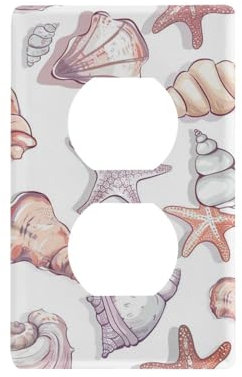 Cubierta decorativa para interruptor de luz de caracol marino, placas de pared únicas para interruptores de luz, tapa para interruptor de luz, interruptor de palanca de 4.53 x 2.75 pulgadas