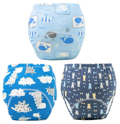 3 Stück Upairy Training Pants for Boys and Girls, Töpfchen-Trainingshosen, Baby-Kleinkind-Trainingshosen, Baumwolle Waschbare Töpfchentraining Trainingsunterhosen für Kleinkinder (B, M)