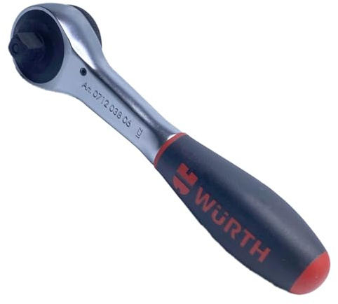 Wuerth 3/8 Zoll Umschaltknarre mit 360°-Drehgriff und Drehteller Umschaltung kompakte Ratsche Bit-Ratsche 071203806
