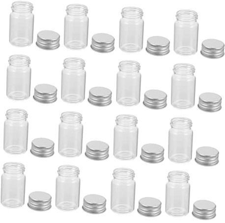 Botellas de Vidrio de Muestra 20ml, 50 Uds, Transparentes