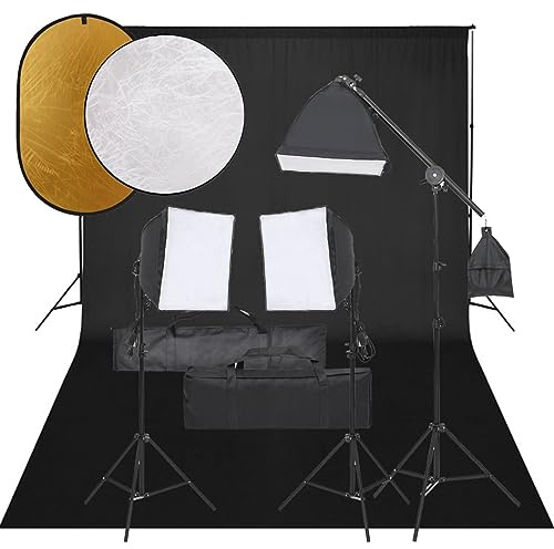 Juroupi Kit per Studio Fotografico con Set Luci, Fondale e Riflettore,Studio Foto,Fotografia,Illuminazione e Studio,Luci e Flash da studio-3094692