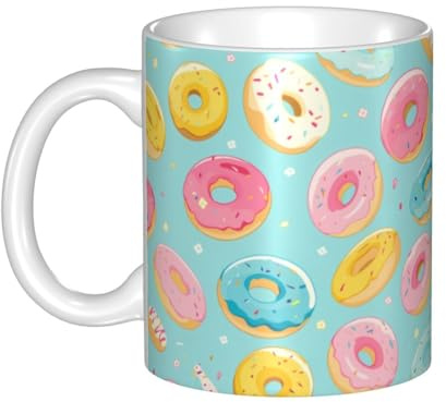 Gpkgsigt ciambella Stampa tazza ceramica Tazze per cappuccino, latte, cereali, yogurt, latte, bevande calde o fredde Forno a microonde