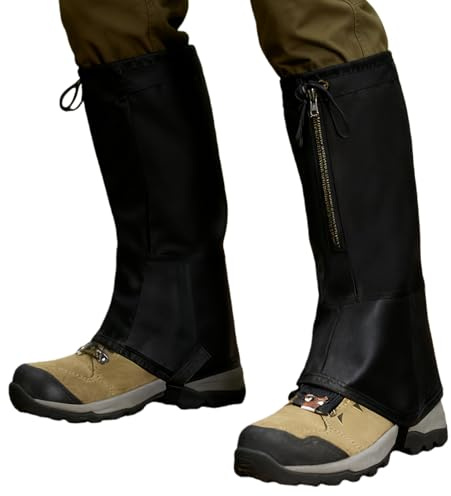 Kanoauo Ghette per Escursionismo, Equipaggiamento Impermeabile Regolabile, Gambali da Caccia, per Uomo Donna Escursionismo Stivali Neve Inverno Scarpe Sentiero Pioggia Corsa Alpinismo
