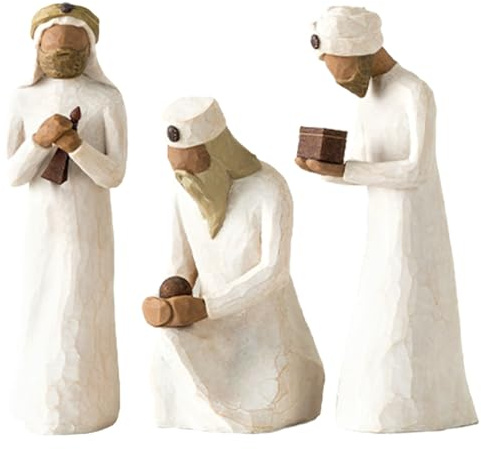 3-teiliges Krippen-Set Mit Den Heiligen Drei Königen,Handgefertigte Figuren Kunstharz, Kleine Heilige Familie for Tischdekoration,Kaminsims, Weihnachtsbaum,Regal und Büro/Heimdekoration