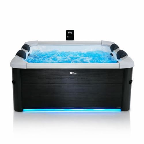 MSpa Oslo SPA bañera de hidromasaje Exterior para 6 Personas, Pared Exterior Sólido, Iluminación LED, Uso Todo el Año, Resistente al Invierno