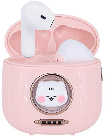 Fsjun Écouteurs sans Fil Bluetooth 5.4, 13 mm, Son HD, Réduction Anti-Bruit, Tactile, Appairage Auto, 28h d’autonomie, Étui LED Chat Adorable, Idéal pour Sport,Appels,Travail, Rose