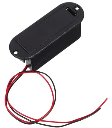 BESPORTBLE Support Boîtier de Pile 9 V pour Guitare Basse Active avec Câble, Boîtier Plastique Solide, Montage Professionnel, Compatible Micro Actif, pour Musiciens