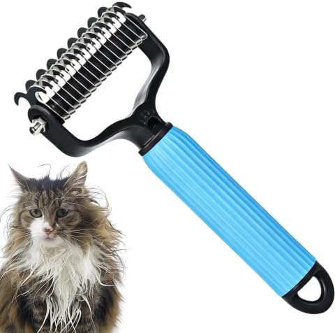 Cepillo Cuidados Pelaje Gatos | Peine Ergonómico Tipo Rastrillo para Subpelo | Cepillo De Pelo Gato | Para Eliminar Nudos Y Desenredar El Pelaje En Limpieza Interior De Mascotas En Casa Baño Y Gatito