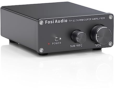 Fosi Audio TP-02 Subwoofer Verstärker Heimklang, Mini Bass Verstärker Mono Subwoofer Amplifier 220W, mit TDA7498E Chip Lautstärke- und Frequenzreglung, für aktive Passive Subwoofer Bass-Shaker