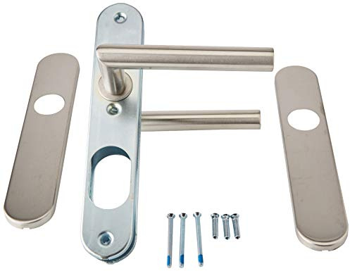 Bricard 666459 Ensemble poignées INOX sur Plaque Tempo Pop pour Porte intérieure sans clé (Bec de Cane)