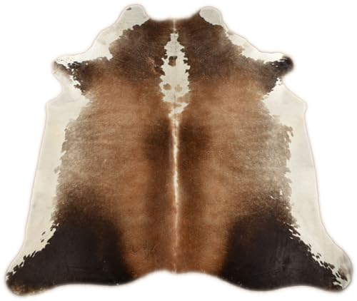 generisch KUHFELL STIERFELL GRAU BEIGE Natur 200 x 190 cm ECHTES RINDERFELL Fell Teppich Champagner