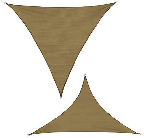 BB Sport Tenda Velo Sole 3m x 3m x 4.24m Cappuccino Triangolare Vela Sole Ombreggiante HDPE Protezione Solare UV 90% Parasole Giardino Esterni