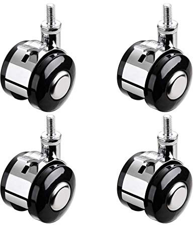 Ruote Girevoli Orientabili 360° Rotazione Disco Ruote Girevoli con Freno Serratura Rotelle per Mobili Rotelle Girevoli per Mobili Rotelle Piroettanti(M10/M8 Stelo Filettato 2inch) (10mm)