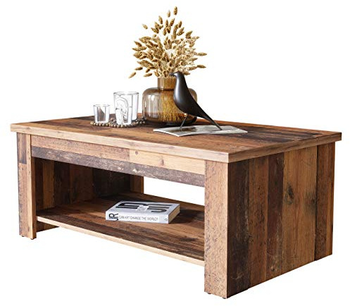 Newfurn Couchtisch Old Wood Holzoptik Vintage Industrial Wohnzimmertisch