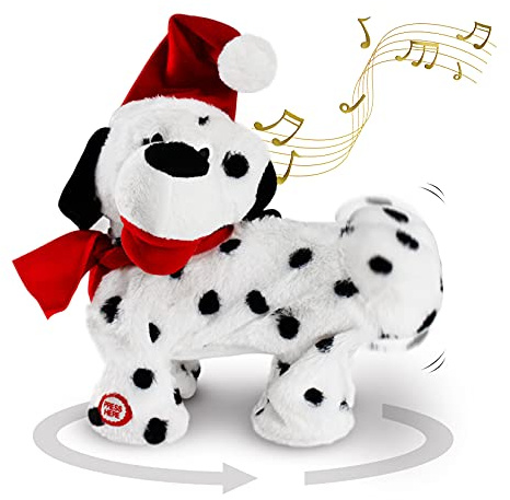 Gfilay Twerking Hund, Singen, Tanzen Animierte Weihnachten Plüsch Welpen Weihnachtsdekorationen Hund Spielzeug Plüschtiere Weihnachtsmann Puppe