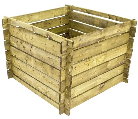 NATIV Komposter Garten, Holzkomposter Stecksystem, Gartenkomposter 100 x 100 x 65 cm, Komposter aus zertifiziertem Holz, Steckkomposter für den eigenen Kompost