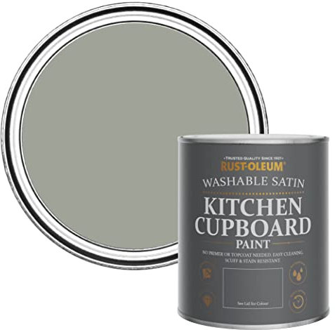 Rust-Oleum Light Green Scrubbable Kitchen Cupboard Paint in Satin Finish - Tea Leaf 750ml