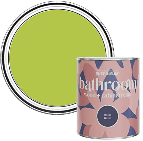 Rust-Oleum Green Moisture Resistant Bathroom Wood and Cabinet Paint in Gloss Finish - Key Lime 750ml