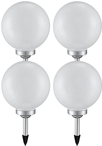 Solarleuchte Kugel Garten Kugelleuchte Solar LED Gartendeko Solarkugel für Außen 25 cm, Leuchtdauer ca. 6-8 Stunden, H 65 cm, 4er Set