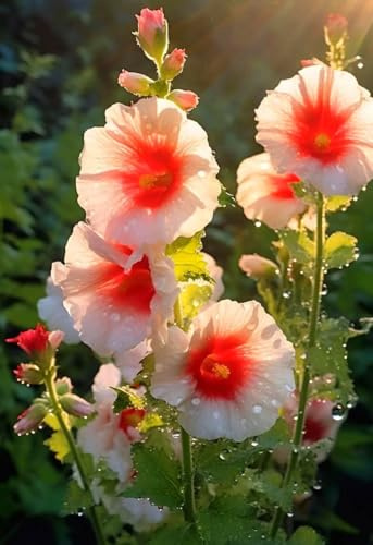Hollyhock Mix 50+ Seeds Flowers Planting for Outdoor Indoor