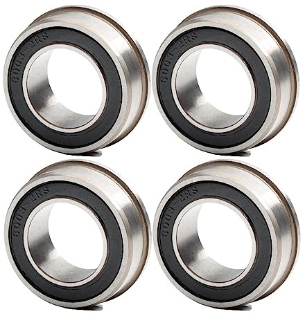4 PCS F6003 Cuscinetto for carriola 20x35x11mm for carrello da giardino a spinta Carrello da giardino 20 Cuscinetti a sfera con flangia della ruota del carrello da giardino